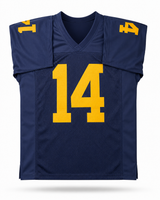 Tommy Carr Autographed Michigan Wolverines Navy Custom Football Jersey Beckett CoA