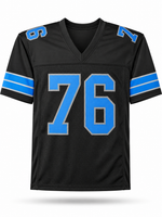 Blake Miller Autographed Detroit Lions Black Custom Football Jersey Beckett CoA