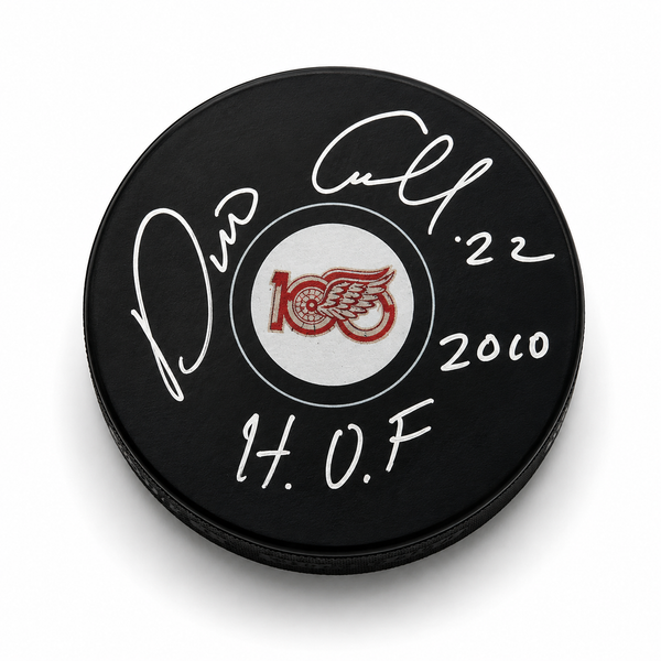 Dino Ciccarelli Autographed And Inscribed Detroit Red Wings Hockey Puck Beckett CoA
