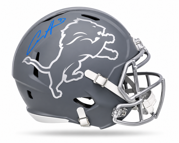 Aidan Hutchinson Autographed Detroit Lions Slate Full-Size Replica Football Helmet Beckett CoA