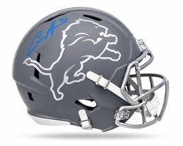 Aidan Hutchinson Autographed Detroit Lions Slate Full-Size Replica Football Helmet Beckett CoA
