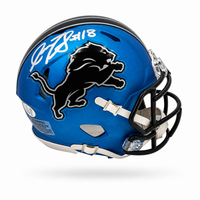 Isaac TeSlaa Autographed Detroit Lions Alternate Mini Football Helmet JSA CoA