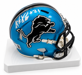 Amik Robertson Autographed Detroit Lions Alternate Mini Football Helmet Beckett CoA