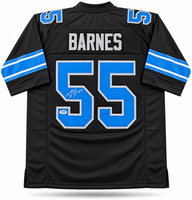 Derrick Barnes Autographed Detroit Lions Black Custom Football Jersey JSA CoA