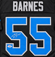 Derrick Barnes Autographed Detroit Lions Black Custom Football Jersey JSA CoA