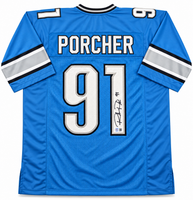 Robert Porcher Detroit Lions Autographed Custom Jersey W/ JSA CoA