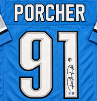 Robert Porcher Detroit Lions Autographed Custom Jersey W/ JSA CoA