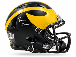 Tommy Carr Autographed Michigan Wolverines Mini Football Helmet w/ Beckett CoA.