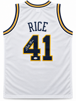 Glen Rice Autographed Michigan White Custom Basketball Jersey JSA CoA.
