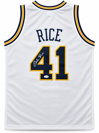 Glen Rice Autographed Michigan White Custom Basketball Jersey JSA CoA.