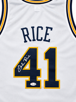 Glen Rice Autographed Michigan White Custom Basketball Jersey JSA CoA.