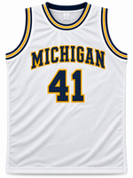 Glen Rice Autographed Michigan White Custom Basketball Jersey JSA CoA.