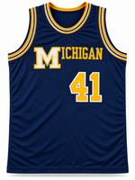 Glen Rice Autographed Michigan Blue Custom Basketball Jersey JSA CoA
