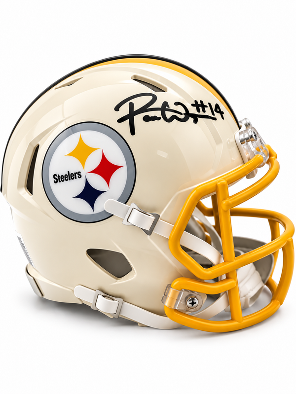 Roman Wilson Autographed Steelers Football Mini Retro Helmet w/ JSA CoA